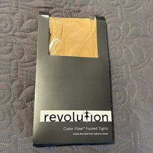 Revolution Color-Flow Footed Tights. Size Medium Adult. Dark Tan.